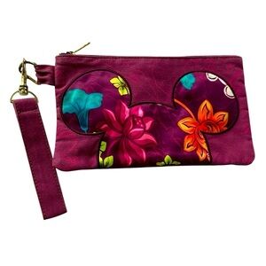 Disney Wristlet - Hawaiian Floral Mickey Icon, Rare and Collectible